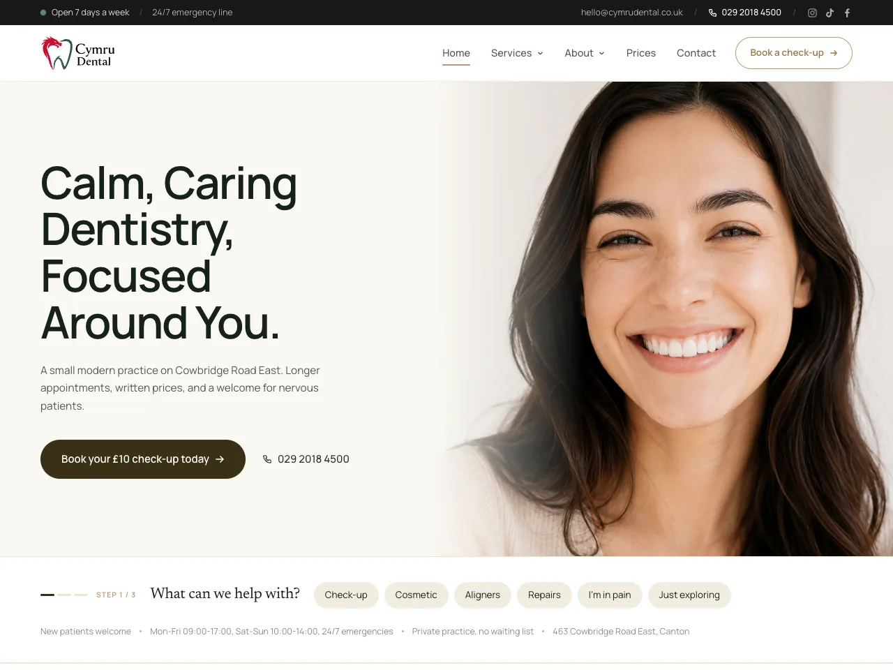 Cymru Dental - Calm, careful dentistry in Canton with upfront prices and a welcome for nervous patients